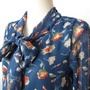 Pen chiffon bluse kjole tunika med knyting str S-M