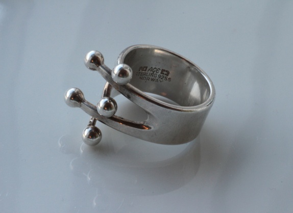 Vintage Partly Gilded Silver Ring - Anna Greta Eker for PLUS Norway